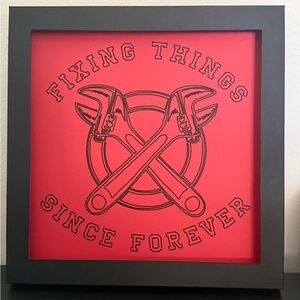 8x8” new Framed Wall Art with Wrench Design dad guy mechanic handyman funny cool